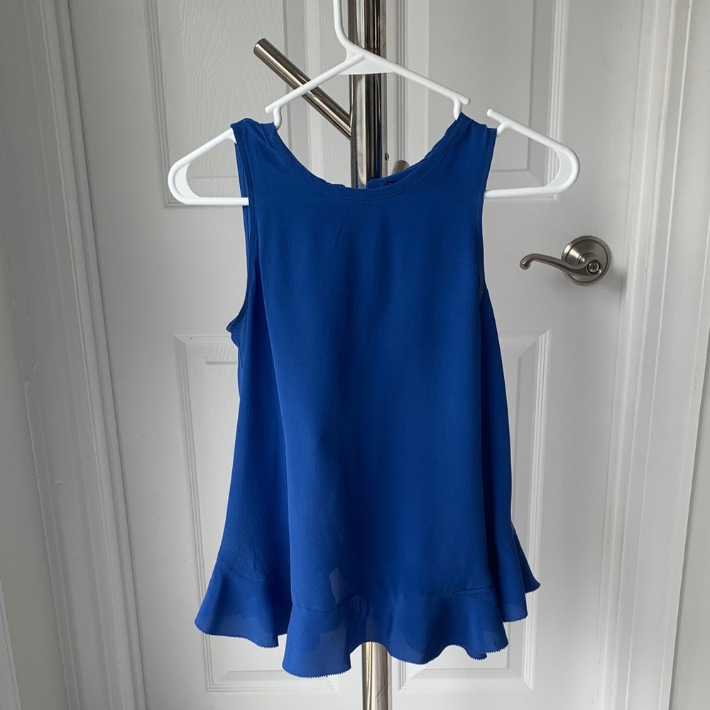 Madewell 100% Silk Royal Blue Blouse, XS.